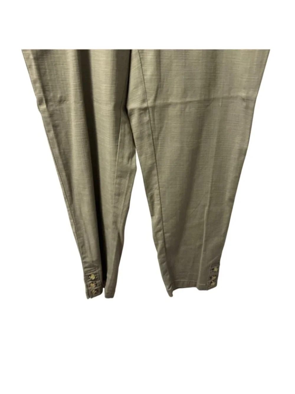 Intro. Kris Ankle Stretch Cotton Slub olive green Pants Size 16 women NWT - Picture 9 of 12